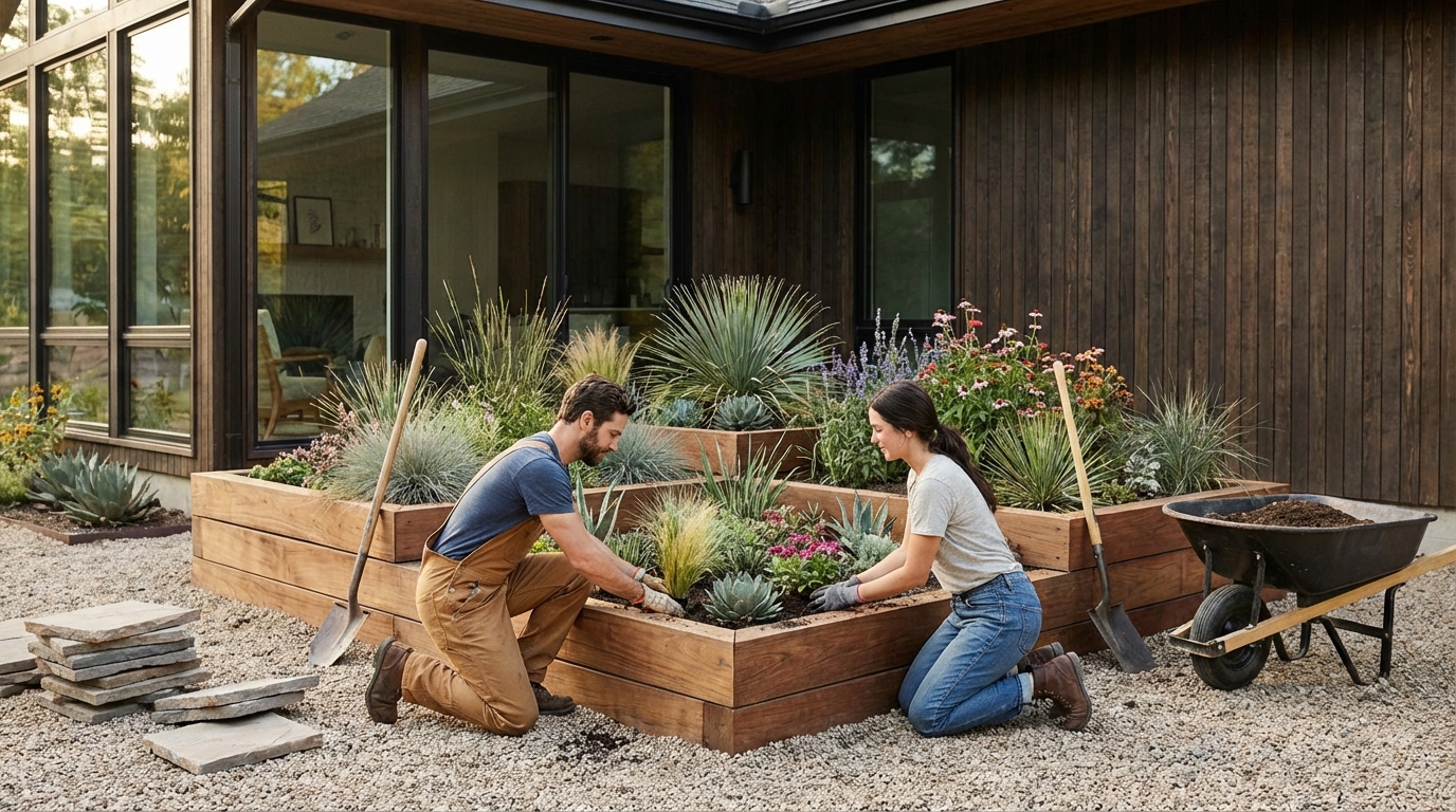 Comment créer un massif moderne devant votre maison
