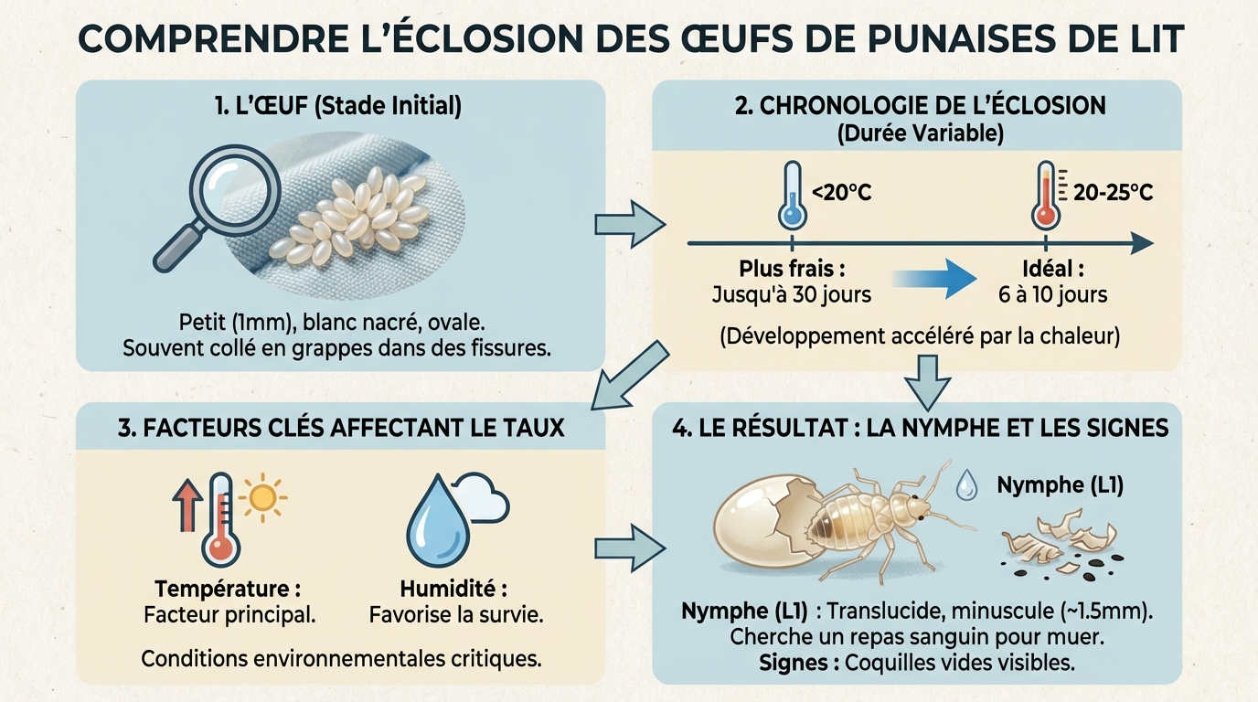 Durée d'éclosion des œufs de punaise de lit