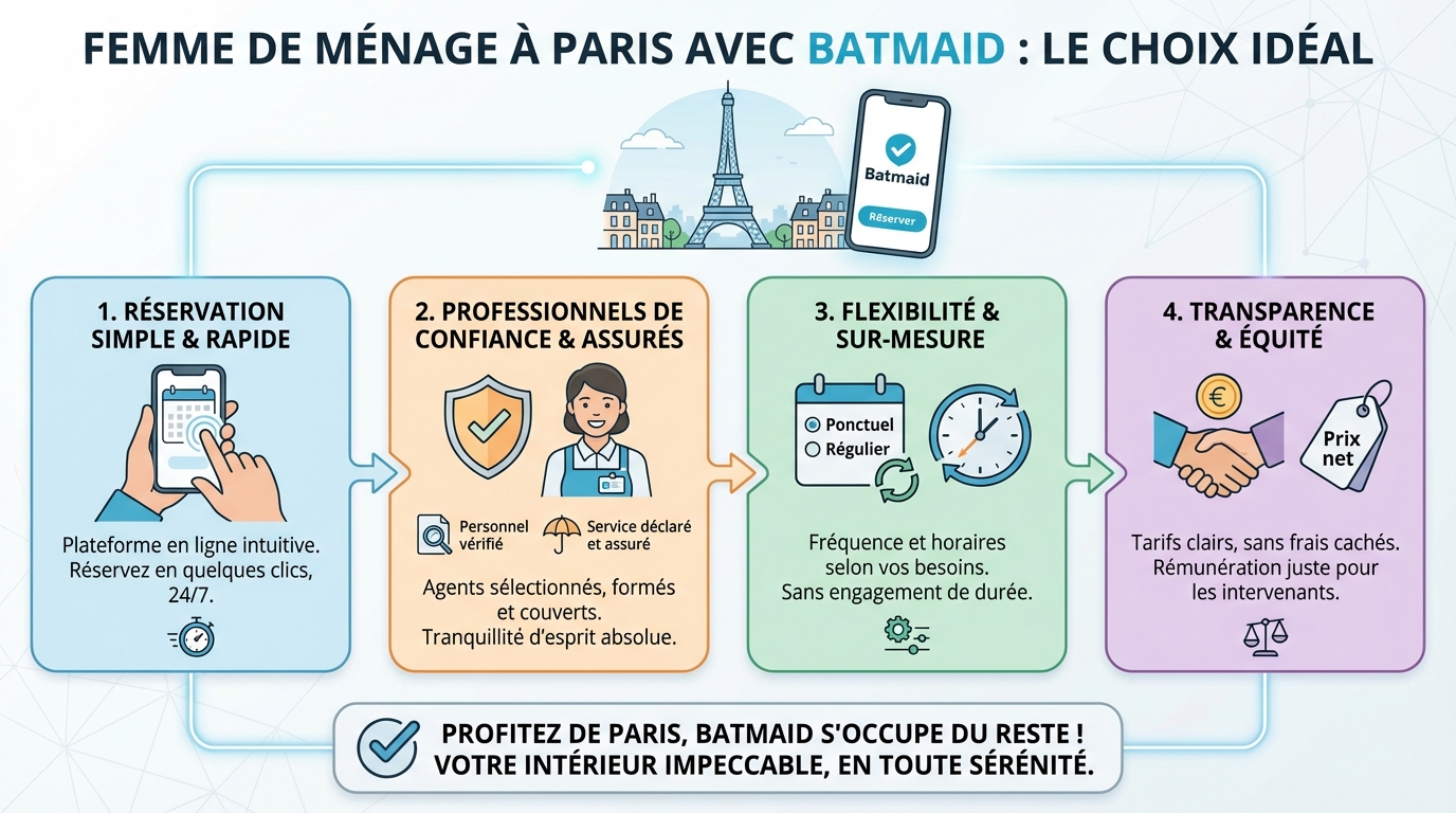 Pourquoi choisir Batmaid pour votre ménage à Paris ?
