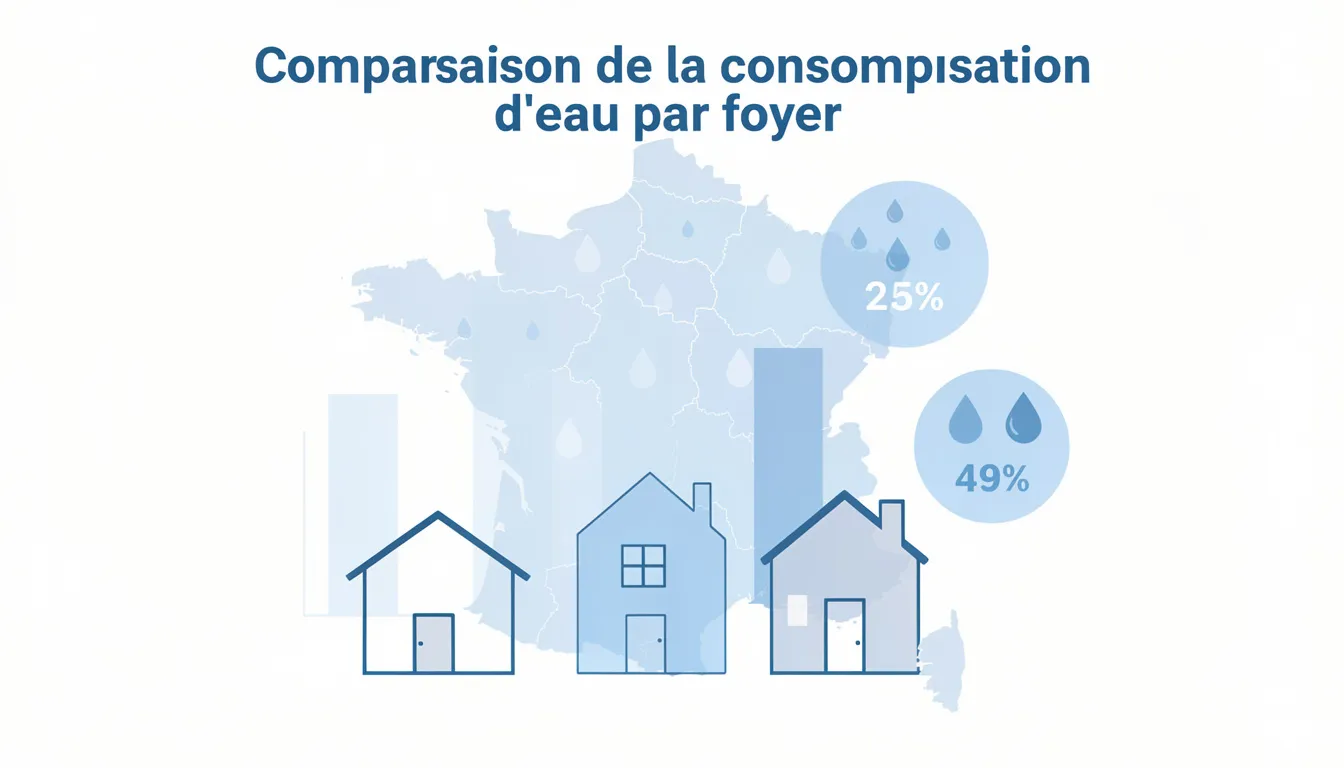 Comparaison de la consommation d'eau par foyer