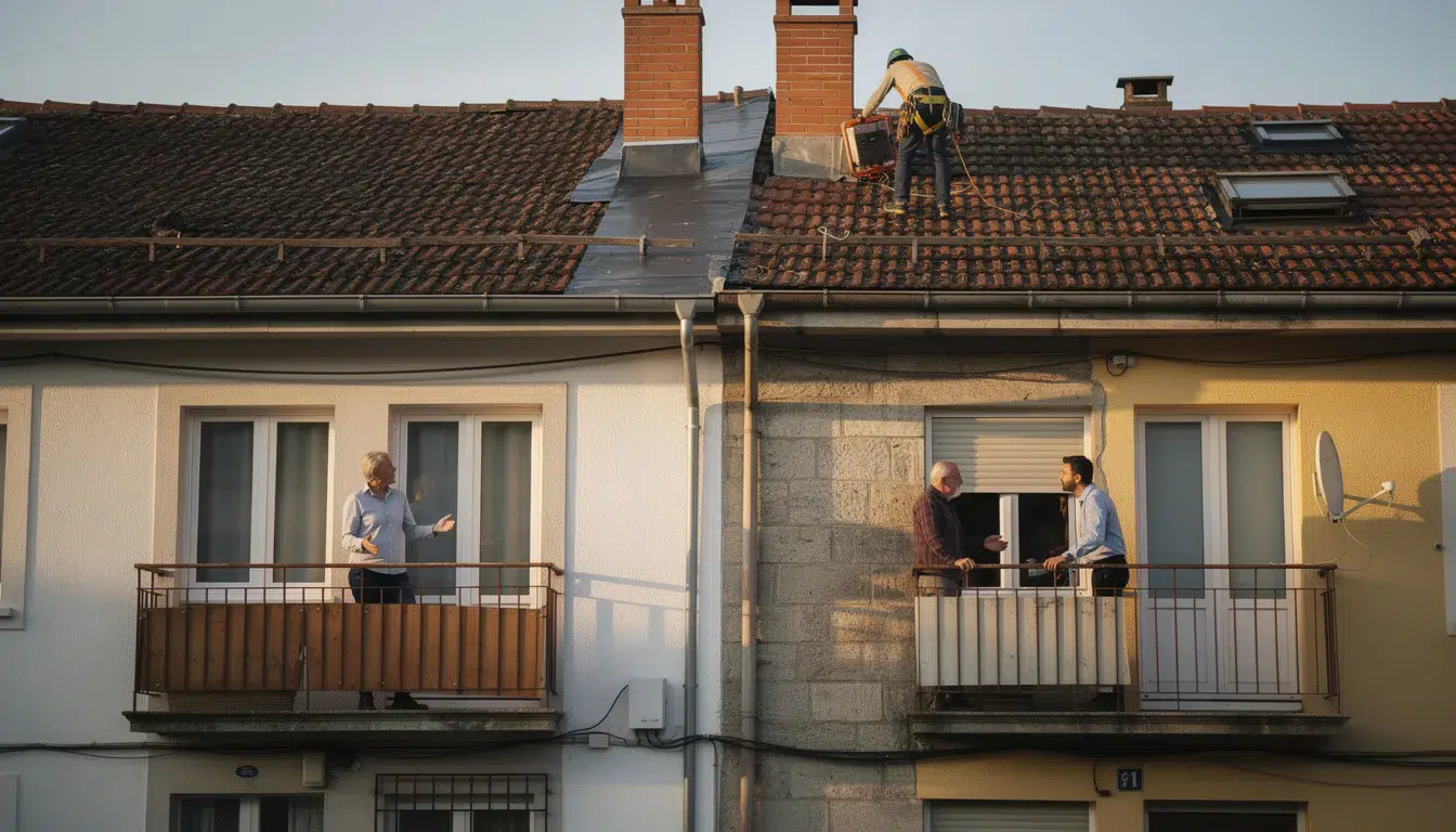 Toiture commune sans copropriété : droits et obligations