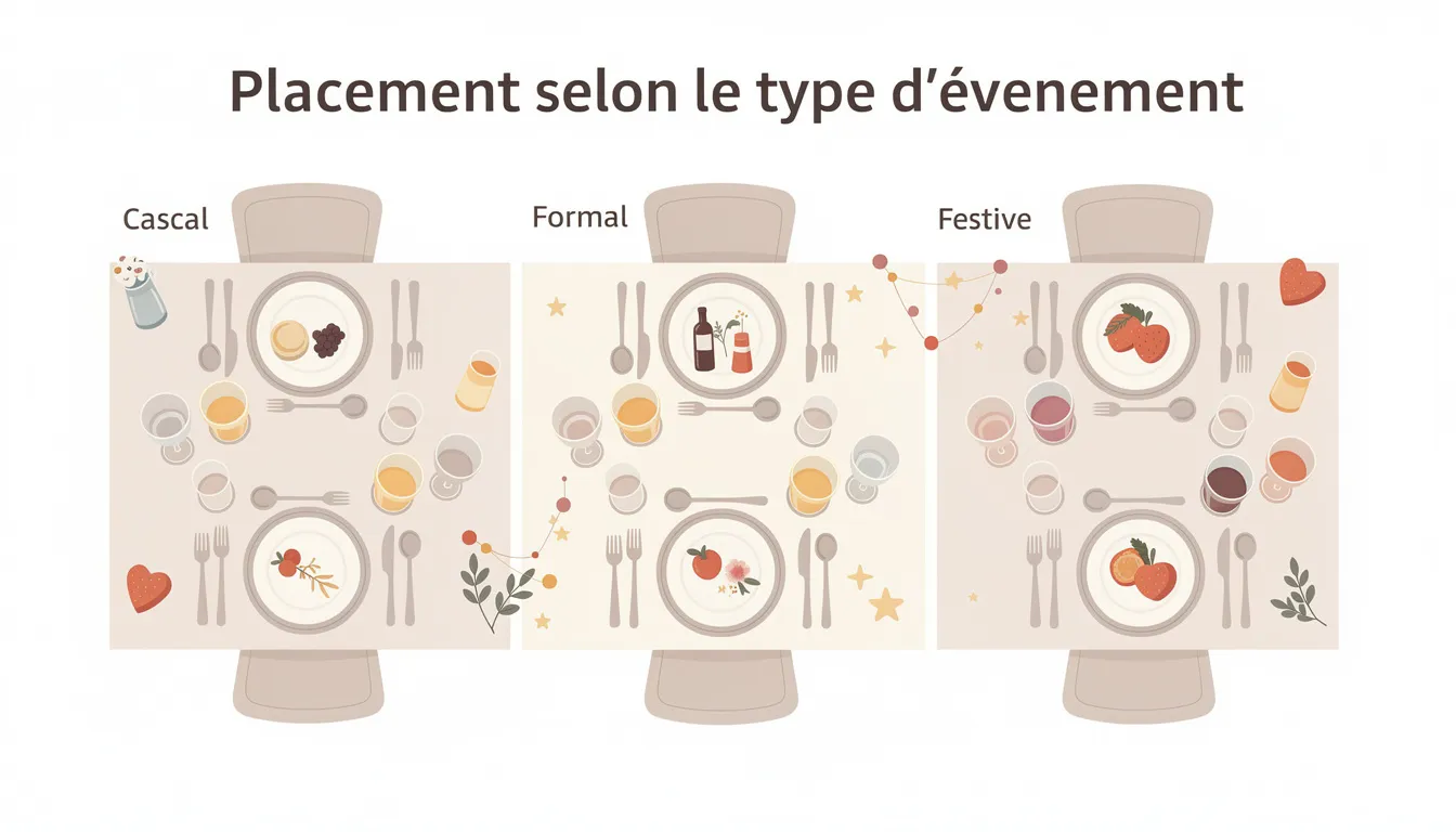 Placement selon le type d'événement
