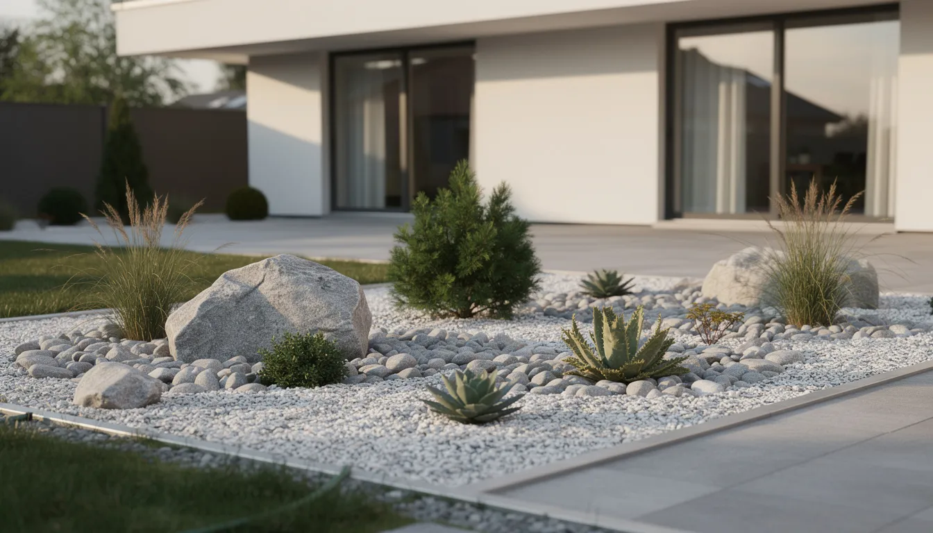 Créer un parterre avec cailloux sans entretien moderne