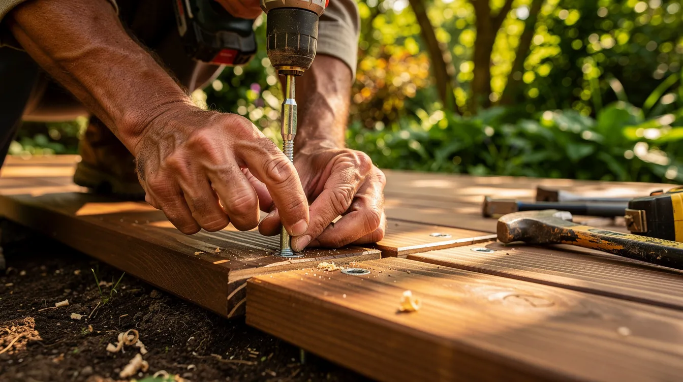 Fixation des lames de terrasse